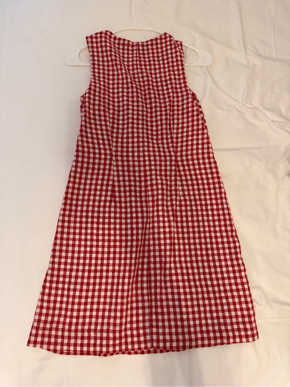Abercrombie & Fitch Red and White Gingham V-Neck Dress - Picture 3 of 4